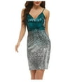 thumbnail image 2 of Bouanq Women's Cocktail Dress Glitter Sequin Dress Adjustable Spaghetti Strap Fashion Sparkle Party Dresses, 2 of 4