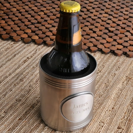 Personalized Pewter Medallion - Personalized Can Cooler with Pewter Medallion