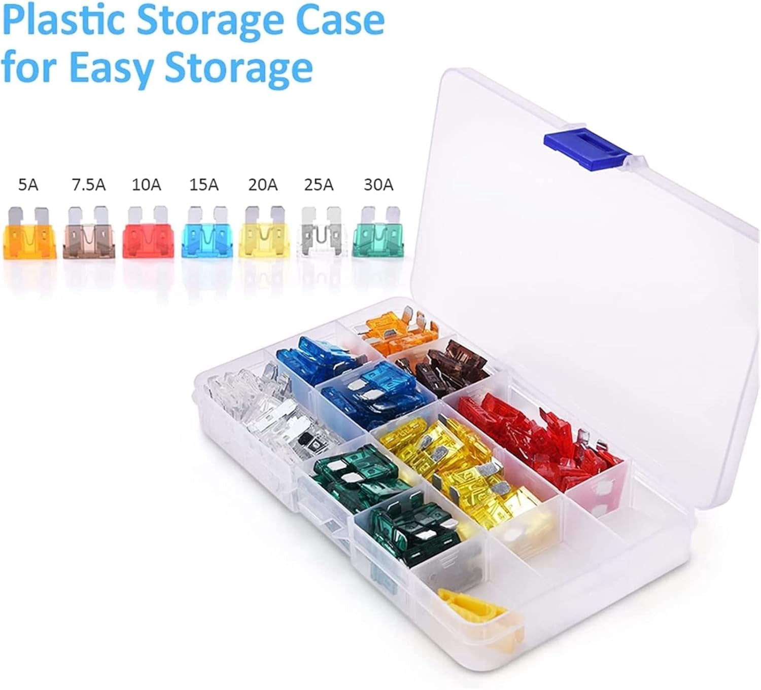 Car Truck 120pcs Blade Fuses Standard Fuse Assortment kit Universal with 10pcs 14 AWG Inline Fuse Holder &amp
