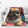 thumbnail image 1 of Fotbe French Bulldog In Sunglasses Manta de Franela Acolchonada con Estampado, Súper Suave y Esponjosa, Extra Grande para Sofá, Cama, Uso Todo el Año-80"x60", 1 of 7