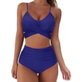 thumbnail image 2 of TTUHYWXI 2025 Summer Bikini Set for Women Push Up High Waisted 2 Piece Bathing Suit (Blue, M), 2 of 7