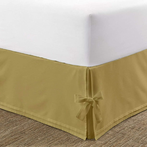 Split Corner Tie Bed Skirt, Full Size (54" x 75") Inch, 800 Thread