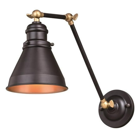 Vaxcel W0334 Alexander Oil Rubbed Bronze With Satin Br Wall Light Vaxcel W0334 Alexander Oil Rubbed Bronze With Satin Br Wall Light