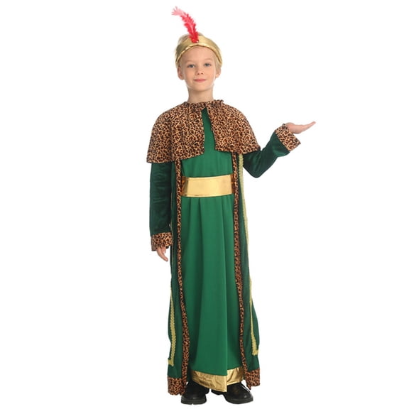 LIIPEE Boys King Costumes Kids Cute Robes Shawls And Headband Party Dress Up Clothes 3 Piece,6-9 Years