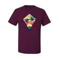 thumbnail image 2 of Wild Bobby, Surfing Van at the Beach Sunset Paradise, Streetwear, Men Graphic Tees, Maroon, 3XL, 2 of 3