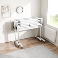 thumbnail image 5 of 2PCS Folding Conference Table with Wheels 47.2"L X15.7"W X29.5"H White Mobile Narrow Training Tables for Office, 5 of 9