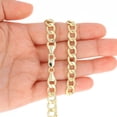 thumbnail image 4 of Nuragold 14k Real Yellow Gold Cuban Curb Link 7.5mm Chain Necklace (20"-30") Italian Jewelry for Men, 4 of 11