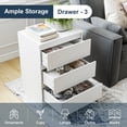 thumbnail image 6 of Demi Bonn 24" Modern Nightstand, Side Table with 3 Drawer, End Table with Sturdy Base for Bedroom, Dorm and Small Spaces, White, 6 of 7