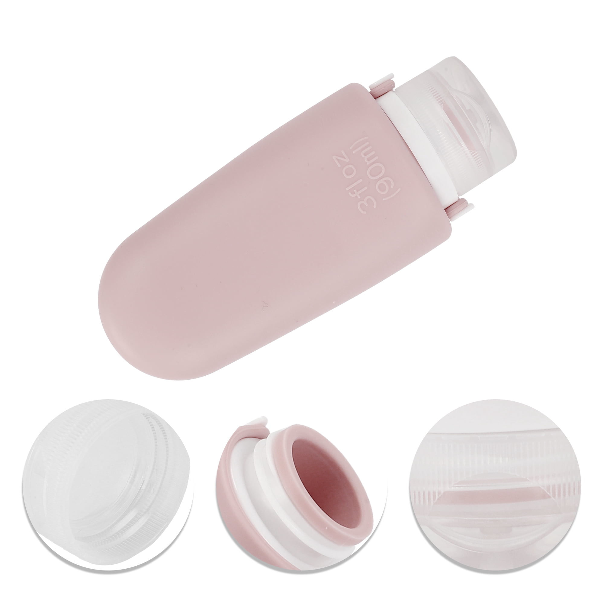 NOMADIC NOOK Leak Proof Small Strap Silicone Pump Bottle for Travel Multicolor 3 Pcs 90ml