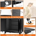 thumbnail image 4 of Îlot de Cuisine Extérieur avec Évier, Bac à Glace, Armoire de Rangement de 100 Gallons et Roues Verrouillables, Table de Préparation en Acier Inoxydable pour BBQ, Cuisson et Grillades en Plein Air, 4 of 6