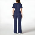 thumbnail image 3 of Fgvctg Women Scrubs Sets Plus Size Medical Scrub Sets Petite V-Neck Yoga Scrub Pants and Tops Nursing Uniforms Scrub Sets with Pockets Dark Blue M, 3 of 5