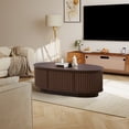 thumbnail image 6 of Wirrytor Lift Top Oval Coffee Table with Hidden Storage Compartment and Shelf for Living Room, Fluted Oval Center Tea Table with Wooden Lift-Top for Apartment, Small Space, Black, 6 of 7