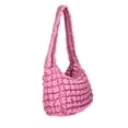 thumbnail image 5 of No Boundaries Women's Quilted Puffer Oversized Shoulder Bag, Rosy Lilac, 5 of 7