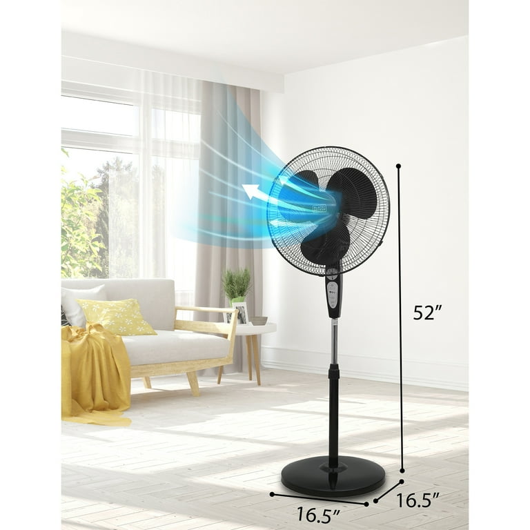 BLACK+DECKER 18 in. Adjustable Oscillating Pedestal Stand Fan with