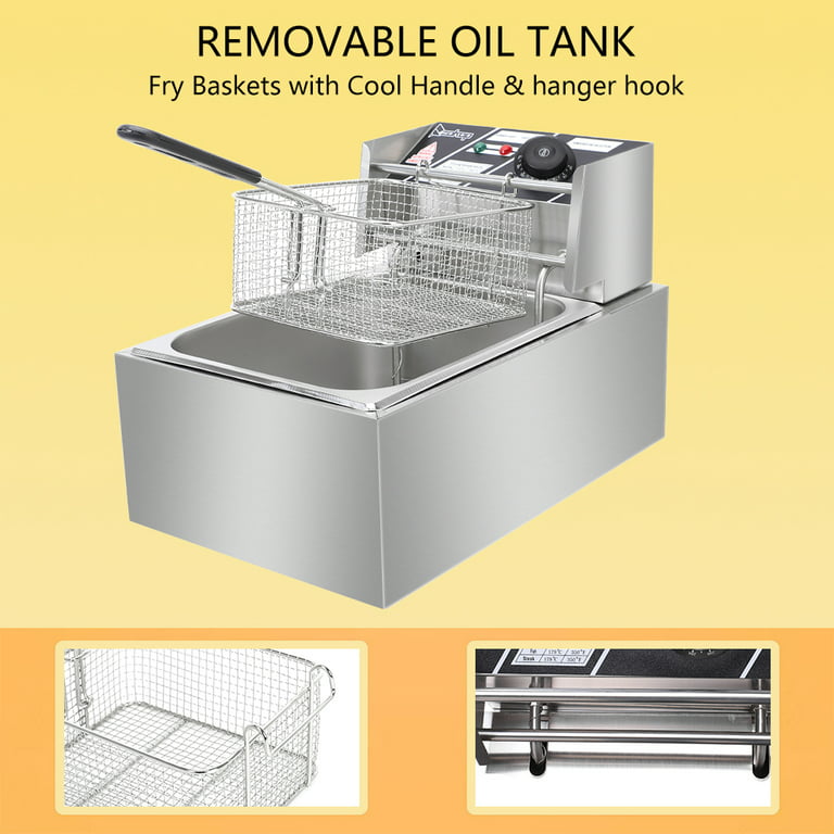 6L 1500W Countertop Electric Deep Fryer with Basket Lid Single Removable  Tank - Bed Bath & Beyond - 31298788