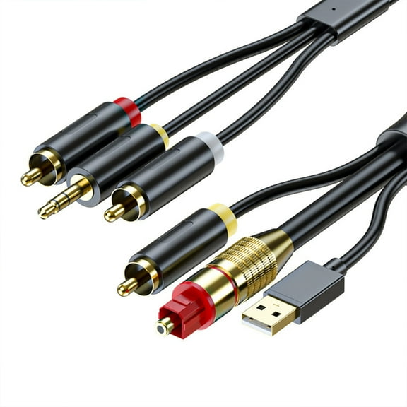 Digital Optical Coaxial to Analogs 3.5mm Converters Adapter Cable for TV to Sound System Stable Connecting