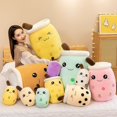 thumbnail image 2 of Lindo peluche Boba de peluche con forma de burbuja de té de la vida real, taza de leche, almohada de peluche, juguetes de peluche suaves Kawaii, regalos para niños y adultos de 24 cm, 2 of 5