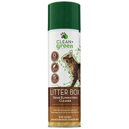 Clean & Green Cat Litter Box Odor Eliminator and Cleaner, 16 Fluid Ounce