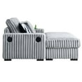 thumbnail image 5 of Oversized Chaise Lounge Loveseat with Movable Ottoman, 61.42" Corduroy Upholstered Sectional Sofa Cloud Couch w/Cup Holders, Built-in Speaker,Wireless Charger & USB Ports for Living Room ﻿, 5 of 16
