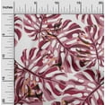 thumbnail image 2 of oneOone Polyester Spandex Dark Magenta Fabric Tropical Leaf Diy Clothing Quilting Fabric Print Fabric By Yard 56 Inch Wide, 2 of 4