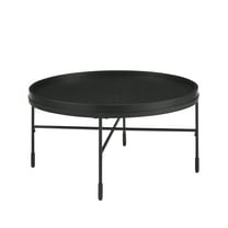 Linon Soloman Wood Metal Coffee Table Black