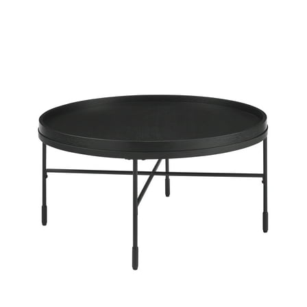Linon Soloman Wood Metal Coffee Table Black
