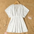 thumbnail image 6 of Mercatoo Girls Swimwear Cover 𝐔ps Kids Girls Beach Bathing Suit Mesh Solid Coverups Cute Bikini Vacation Short Sleeves 𝐓𝐮nic Dress, 6 of 8