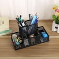 thumbnail image 3 of 1pc(black)desk Organizer, Metal Pencil Holder, Desk Shelf With Mesh Note Holder, 205 X 105 X 100 Mm, Multifunctional Desk Organizer, Office Storage Ac, 3 of 5
