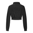 thumbnail image 5 of FAIWAD Women Short Corduroy Jacket Solid Color Lapel Button Coats Lantern Long Sleeve Outwear (Large, Black), 5 of 6