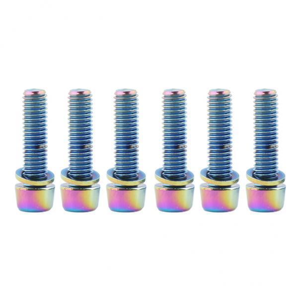 2x 6 Piezas Pernos de Vástago de Bicicleta Ultraligeros Tornillos de Vástago de Manillar de Bicicleta de Montaña para /carretera Plegable BMX Piñón Sunnimix Tornillo de vástago de bicicleta