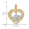 thumbnail image 5 of Auriga Fine Jewelry 14K Two-tone Gold MOM Inside Heart Charm (L - 21.6 mm, W - 18.2 mm) for Women, 5 of 6