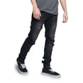 thumbnail image 1 of Victorious Men's Artisanal Crease Moto Biker Jeans - Spider Black - 36/30, 1 of 5