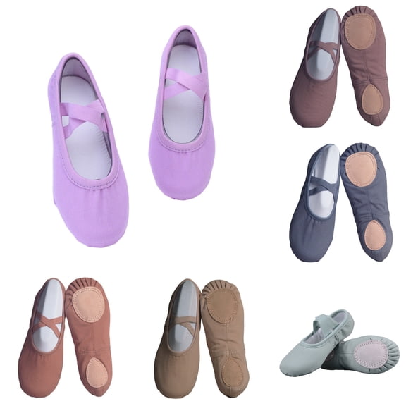 LYHaoo Girls Soft Sole Ballet Dance Shoes For Practice Party School Performance Ballet Flats,Red,Sizes 9(6.1") Toddler