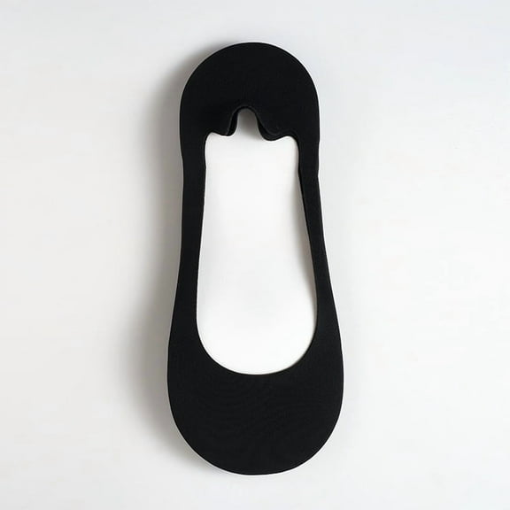 XmhyTop-A Black No-Show Socks, 5 Pairs Invisible Non Slip Socks for Flats, One Size Hidden Socks