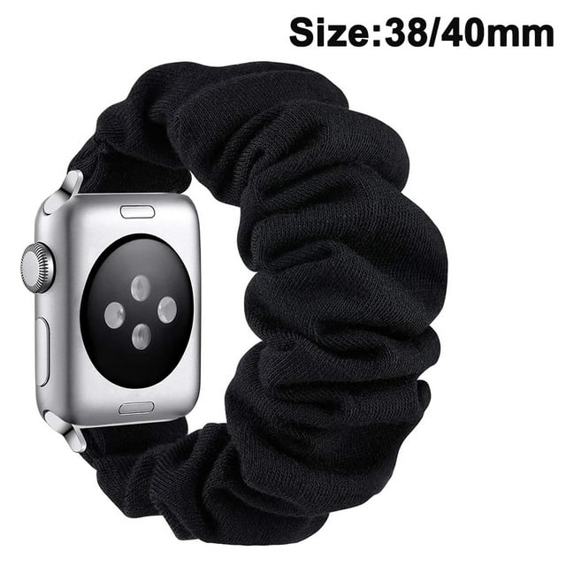 Compatible con Apple Watch, correa para el cabello, anillo para el cabello, patrón suave, pulsera de tela impresa, pulsera para mujer, IWatch, bandas elásticas para el cabello Fokelyi 222909-1
