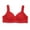 Red, variant on Gymayou Women Cotton Wireless Bra Breathable Print Wide Strap Bralette V Neck Comfort Full Coverage Everyday Bra Beige L