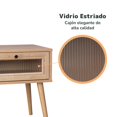 thumbnail image 4 of TOPLIVING Bur&oacute; para Rec&aacute;mara o Mesa Auxiliar para Sala con Caj&oacute;n Espacioso Elegante, Mesa de Noche Moderna de MDF con Detalles en Vidrio Estriado Color Caf&eacute;, 4 of 9