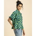 thumbnail image 3 of Moomaya Printed Cotton Short Sleeve Peplum Top - Shirt Collar, Chic Top, 3 of 9