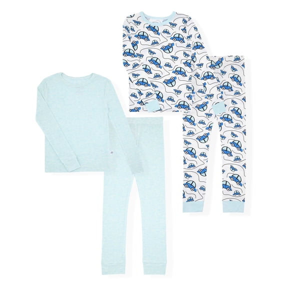 Sleep On It Boys Pajamas Bamboo Viscoce 2-Piece Snug Fit PJs Sets (2-Pack) - Cars, Size 4T