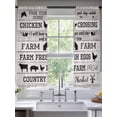 thumbnail image 2 of Farm Animal Sheer Curtains 63 inches Long 2 Panels Set Cattle Pig Chicken Retro Wood Texture Tiers Sheers Rod Pocket Small Window Short Curtain for Kitchen Cafe, Each 52" W x 63" L, 2 of 7