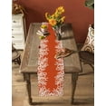 thumbnail image 5 of ERUNPONLY Coastal Coral Table Runner - 108 Inch Long Orange White Ocean Marine Nautical Beach Cotton and Linen Blended Dress Scarves Farmhouse Table Runner for Kitchen Dining, Coffee Table, 13"x108", 5 of 8
