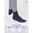 thumbnail image 7 of Hugh Ugoli Women's Cotton Diabetic Ankle Socks, Wide, Thin, Loose Fit and Stretchy, Seamless Toe & Non Binding Top, 4 Pairs, N. Blue, Shoe Size: 10-12, 7 of 7