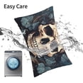 thumbnail image 5 of Kdxio Cotton Pillow Cases 20"x30" Pillowcases,Soft and Breathable Bedroom Pillow Cases-Vintage Leaf Flower Skull-No Pillow Core, 5 of 5