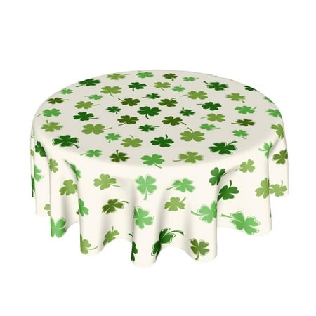 

DJM Tablecloth 60x60 Inch Round Green Shamrock Table Cloths Dust-Proof Spill Proof Rustic Spring Table Covers for St. Patrick s Day Holiday Party Dining Kitchen Tabletop Decoration