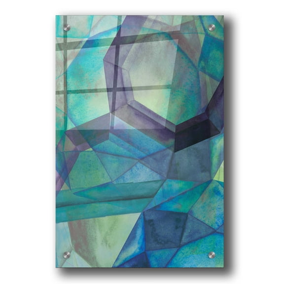 Epic Art 'Gemstones III' by Grace Popp, Acrylic Glass Wall Art, 24"x36"