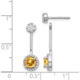 thumbnail image 4 of 14K White Gold Diamond/Citrine Front/Back Earrings (22 X 7) Made In India em4210-ci-033-wa, 4 of 5