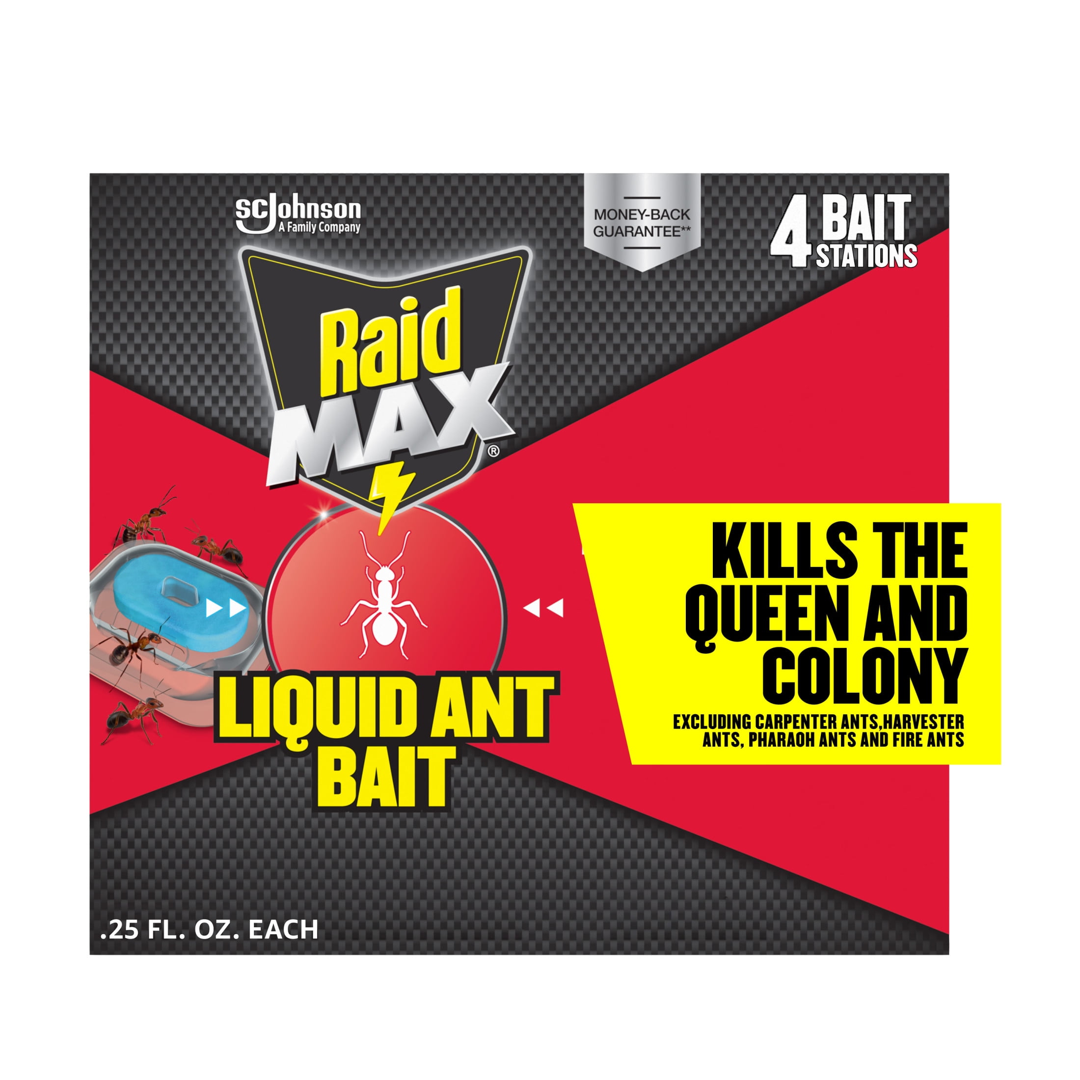 Raid Max Liquid Ant Insect Killer Bait, Outdoor and Indoor Ant Killer Traps for Home, 4 Count