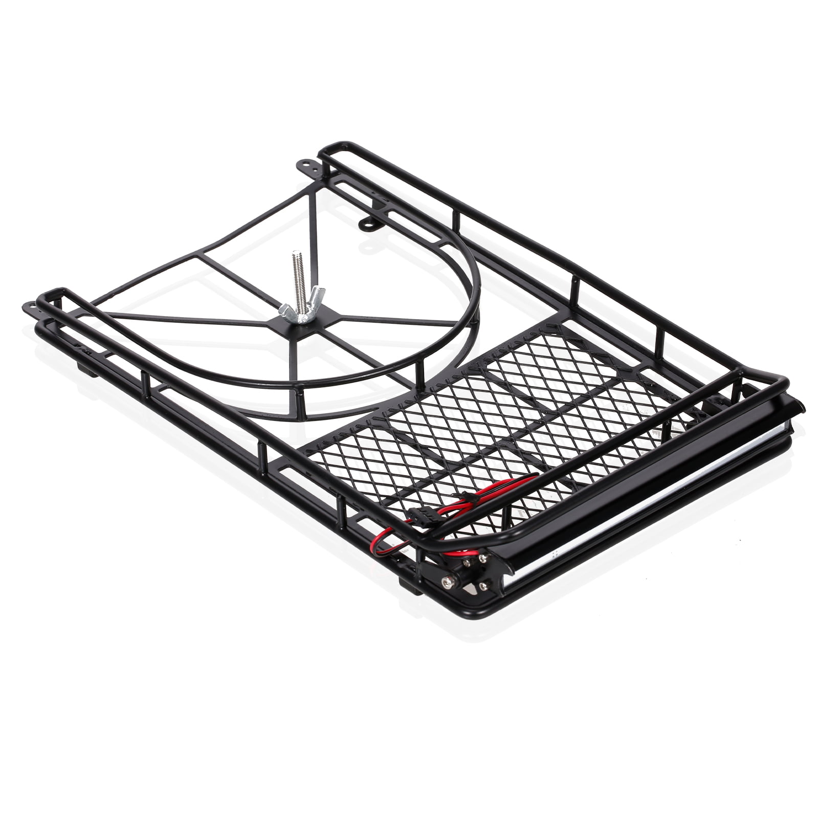 1/10 RC Metal luggage roof rack w/ led light bar For RC 4WD Axial Crawler Truck 
