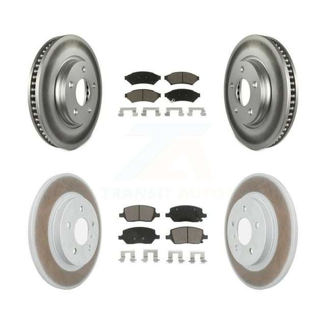 Transit Auto Front Rear Coated Disc Brake Rotors and Ceramic Pads Kit for Car 2005 Chevrolet Uplander Buick Terraza Saturn Relay FWD KGC-101379