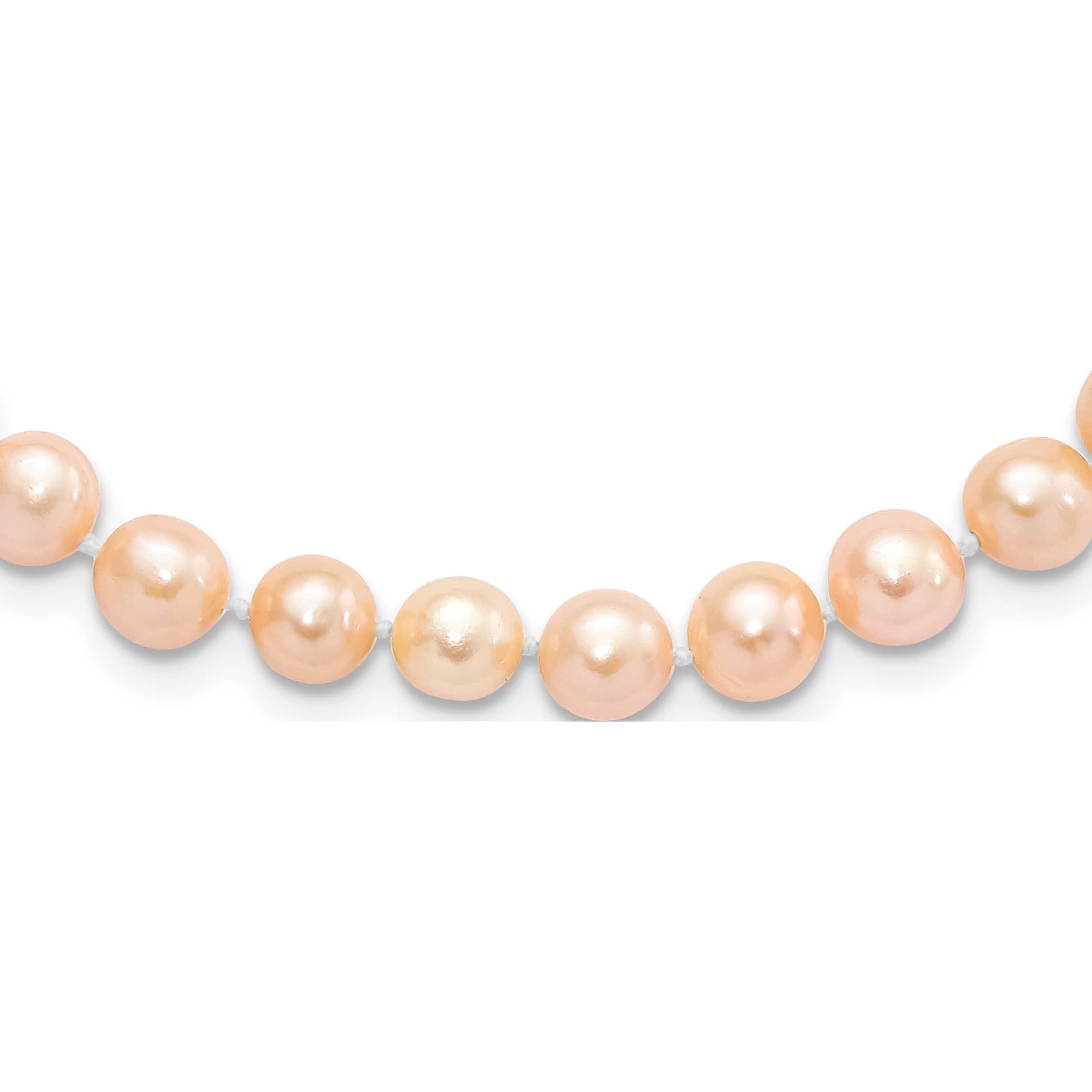 Sterling Silver Rhod-Plated 6-7mm Pink FWC Simulated Pearl Necklace Chain